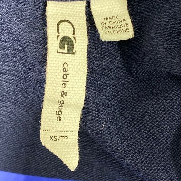 Cable & Gauge Blue Open Front Cardigan Sweater Size XS Womens - Picture 3 of 6